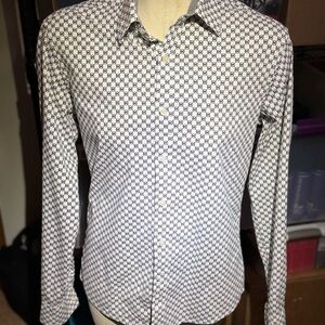 Michael Kors Web Design Button Down Men’s Slim Fit Small